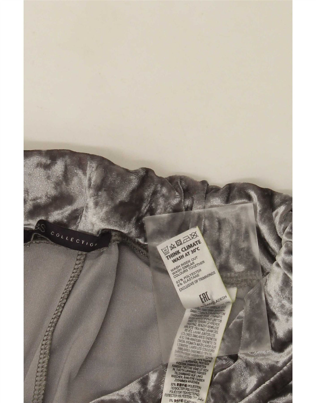Marks & Spencer Dame Velour Træningsdragt Bukser Joggers UK 8 Small Grey