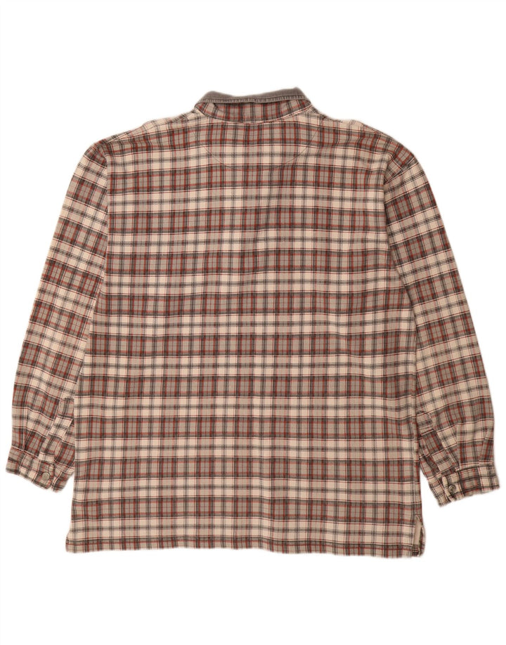 Take Five Herre langærmet poloshirt XL flerfarvet ternet bomuld