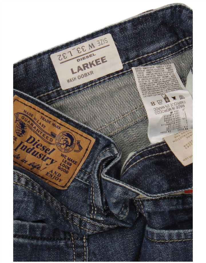 Diesel Herre Larkee Straight Jeans W33 L32 Blå Bomuld