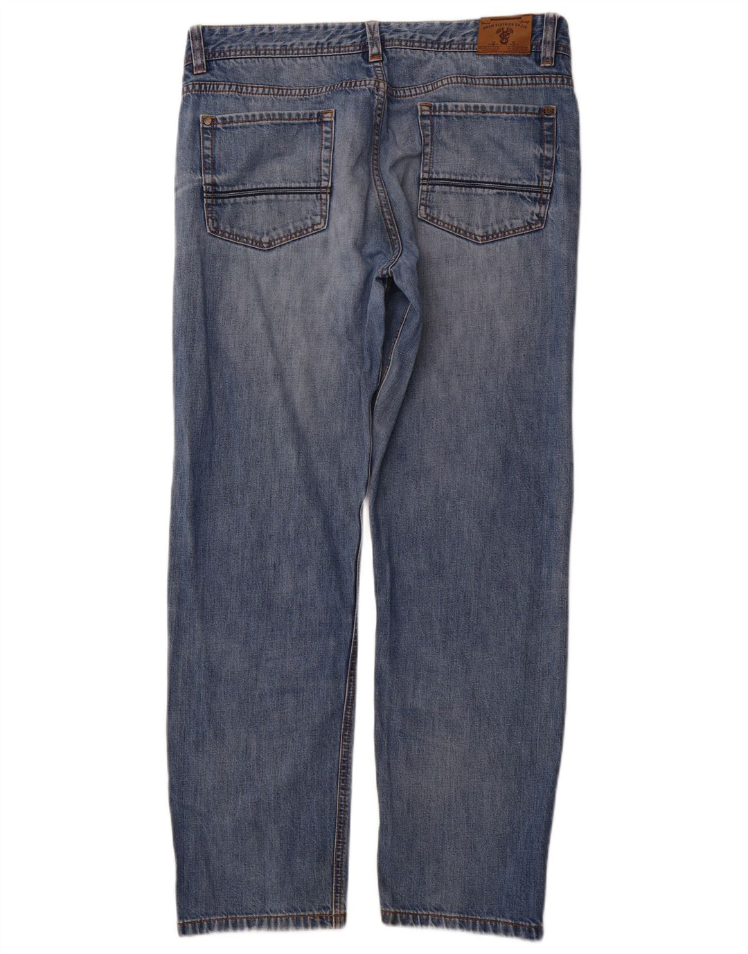 CREW TØJ Straight jeans til mænd W36 L31 Blå bomuld