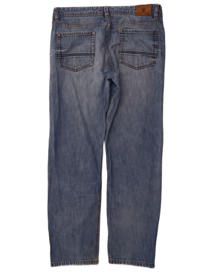 CREW TØJ Straight jeans til mænd W36 L31 Blå bomuld