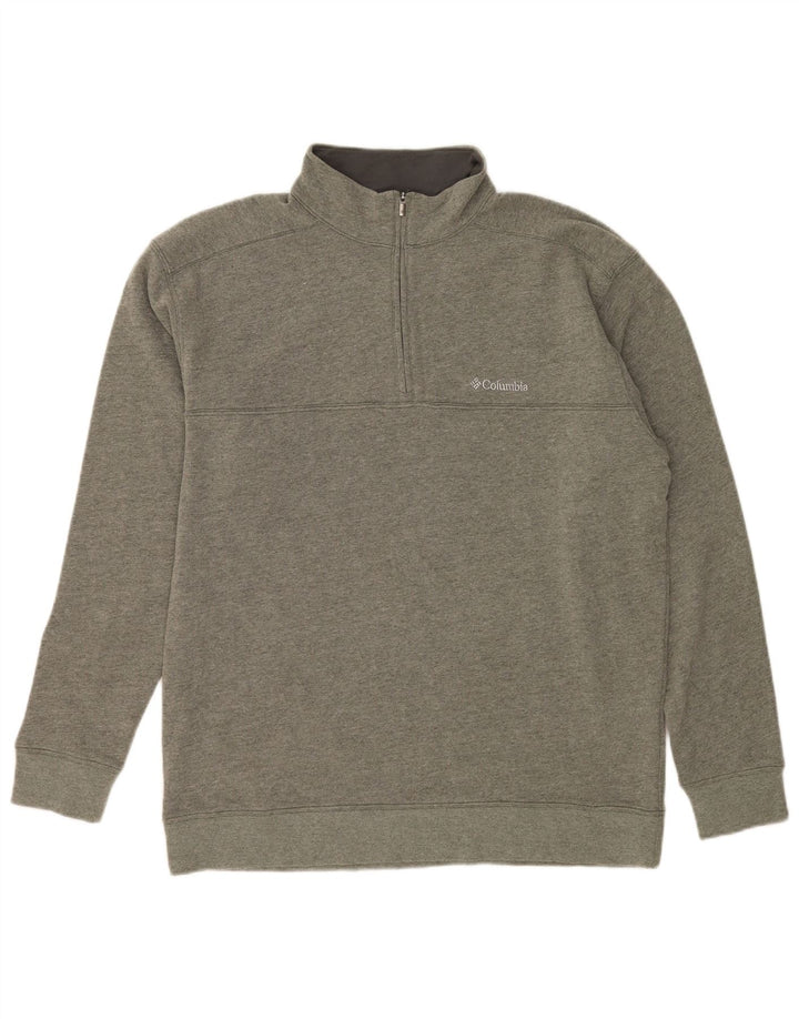 Columbia Sweatshirt med lynlås til mænd, stor grå bomuld