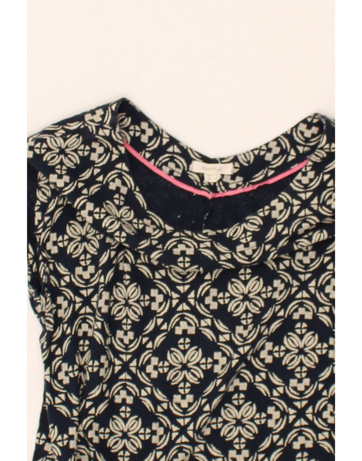 WHITE STUFF Womens Abstract Pattern Shift Dress UK 14 Medium Navy Blue Vintage White Stuff and Second-Hand White Stuff from Messina Hembry 