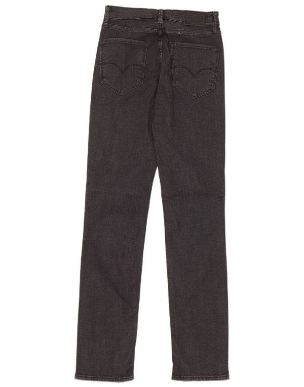 Levi's Womens 724 Højtaljede lige jeans W26 L32 Sort Lyocell