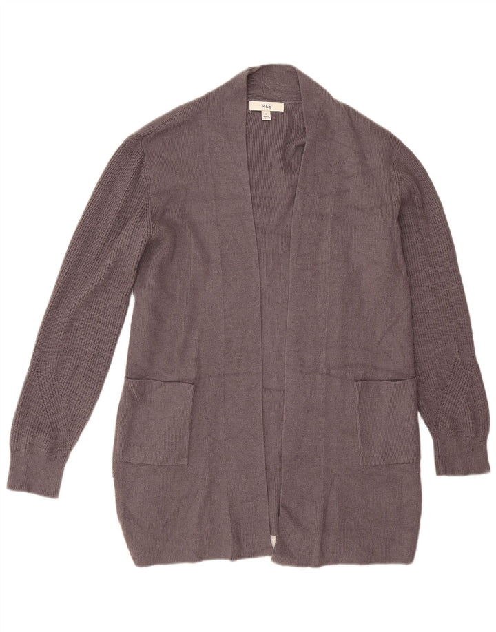 Marks & Spencer Dame Longline Open Cardigan Sweater UK 12 Medium Grey