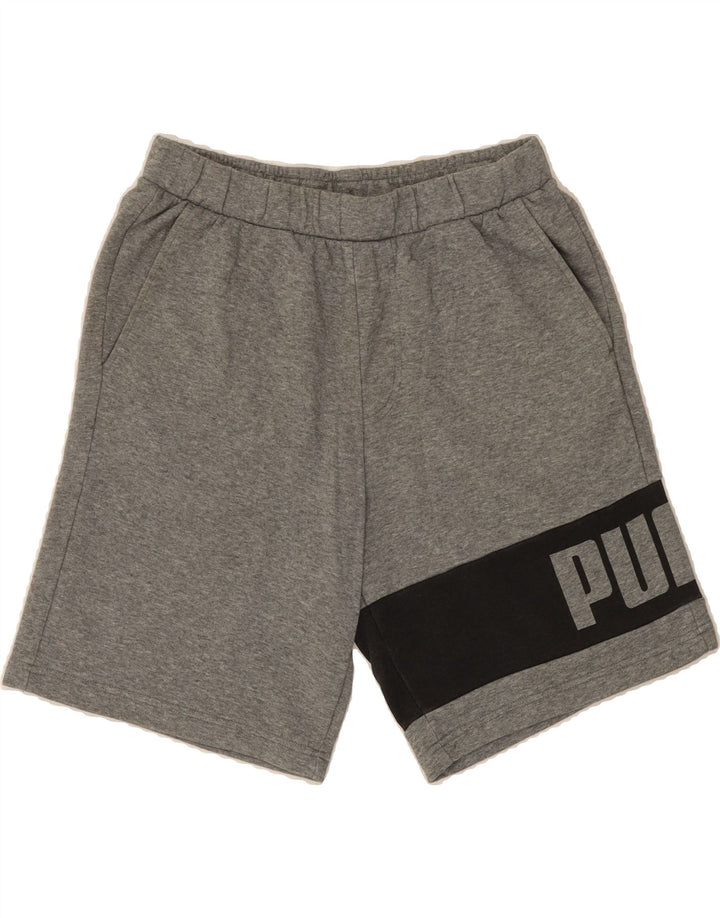 PUMA Mens Graphic Sport Shorts Medium Grey Colourblock Cotton Vintage Puma and Second-Hand Puma from Messina Hembry 