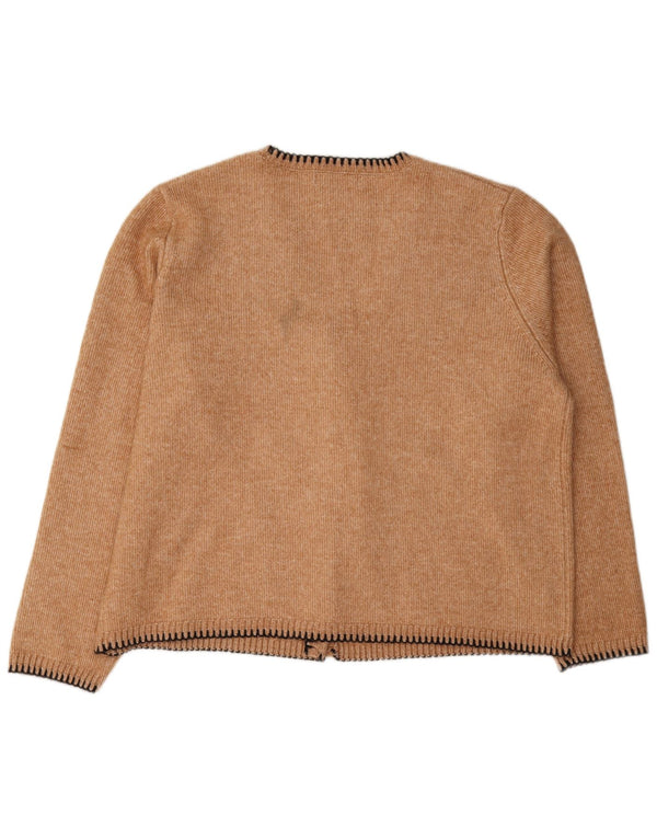 Marks & Spencer Womens Oversized Cardigan Sweater UK 18 XL Brown Flecked