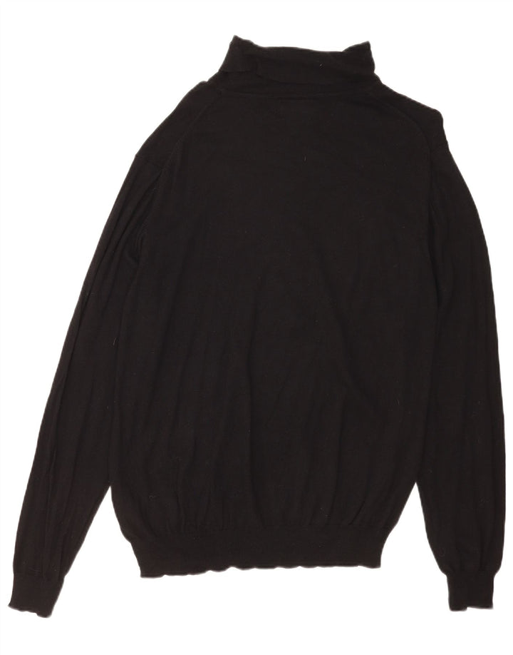 Marks & Spencer Herre Rullehalstrøje Sweater Stor sort bomuld