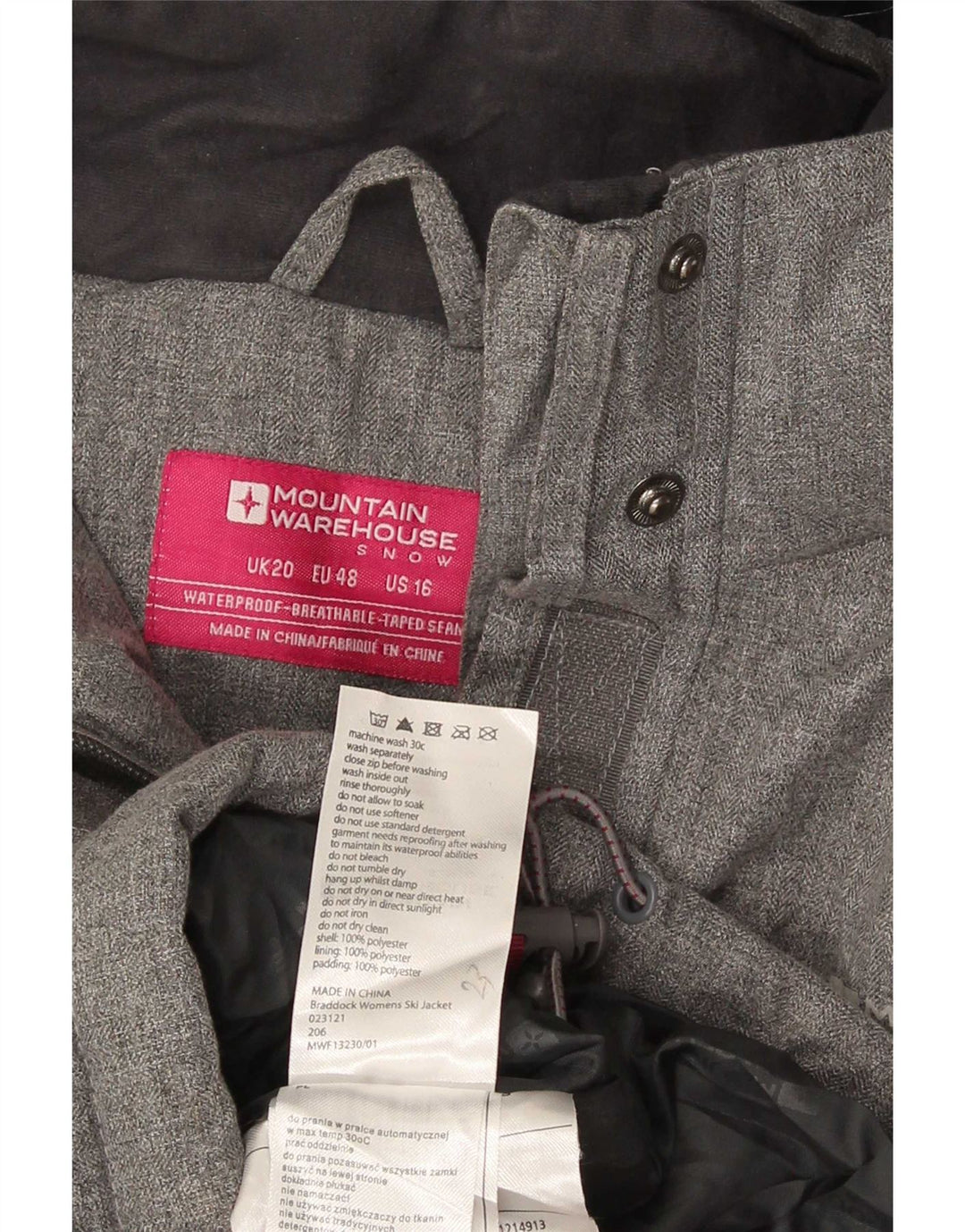 Mountain Warehouse Dame Hættevindjakke UK 20 2XL Grå
