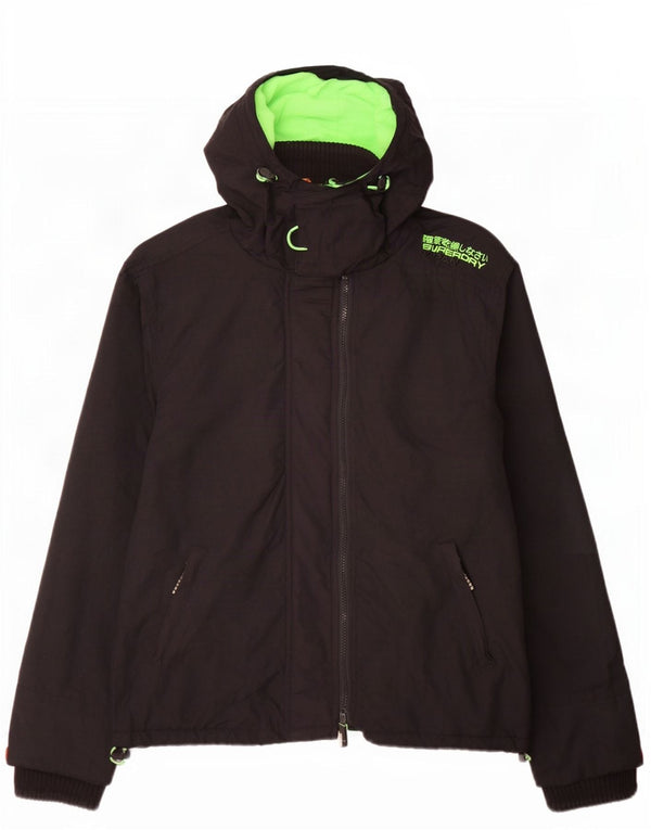 Superdry Womens The Windcheater Graphic Windbreaker Jacket UK 18 XL Black
