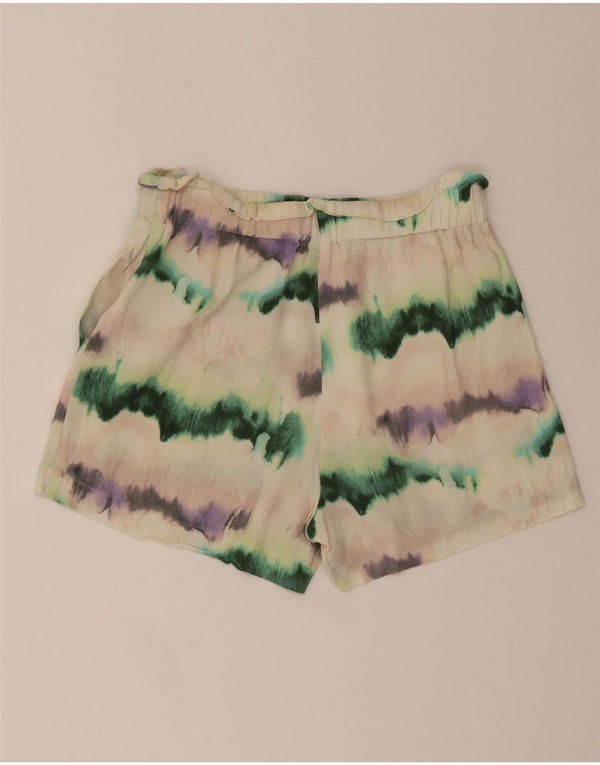 Zara kvinders højtaljede chinoshorts Small W26 flerfarvet Tie Dye Viscose