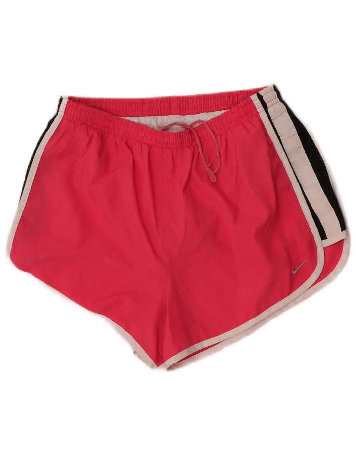 Nike Dame Dri Fit sportsshorts UK 12 Medium Pink Colourblock Polyester