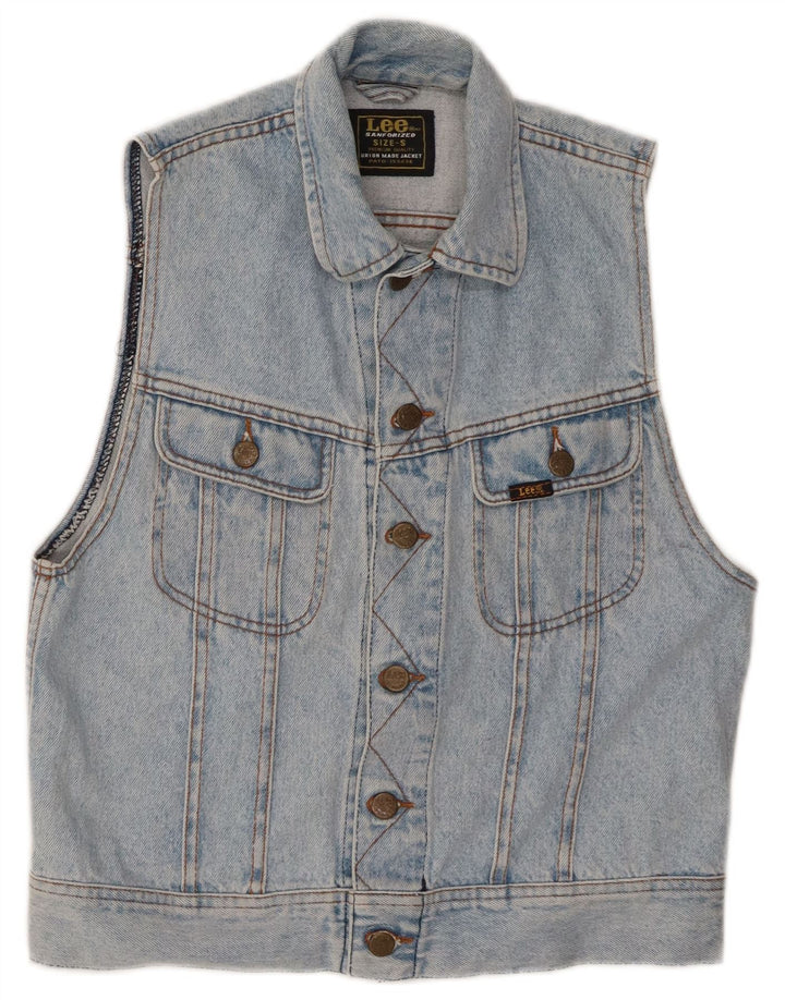 Lee Herre Denim Gilet UK 36 Small Blue Cotton