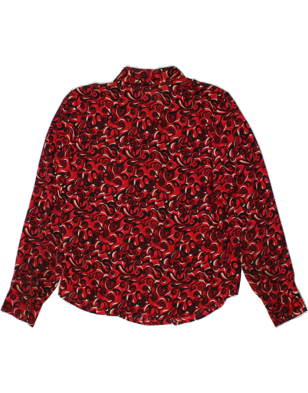 KATHY Womens Shirt Blouse UK 14 Large Red Paisley Polyester Vintage Kathy and Second-Hand Kathy from Messina Hembry 
