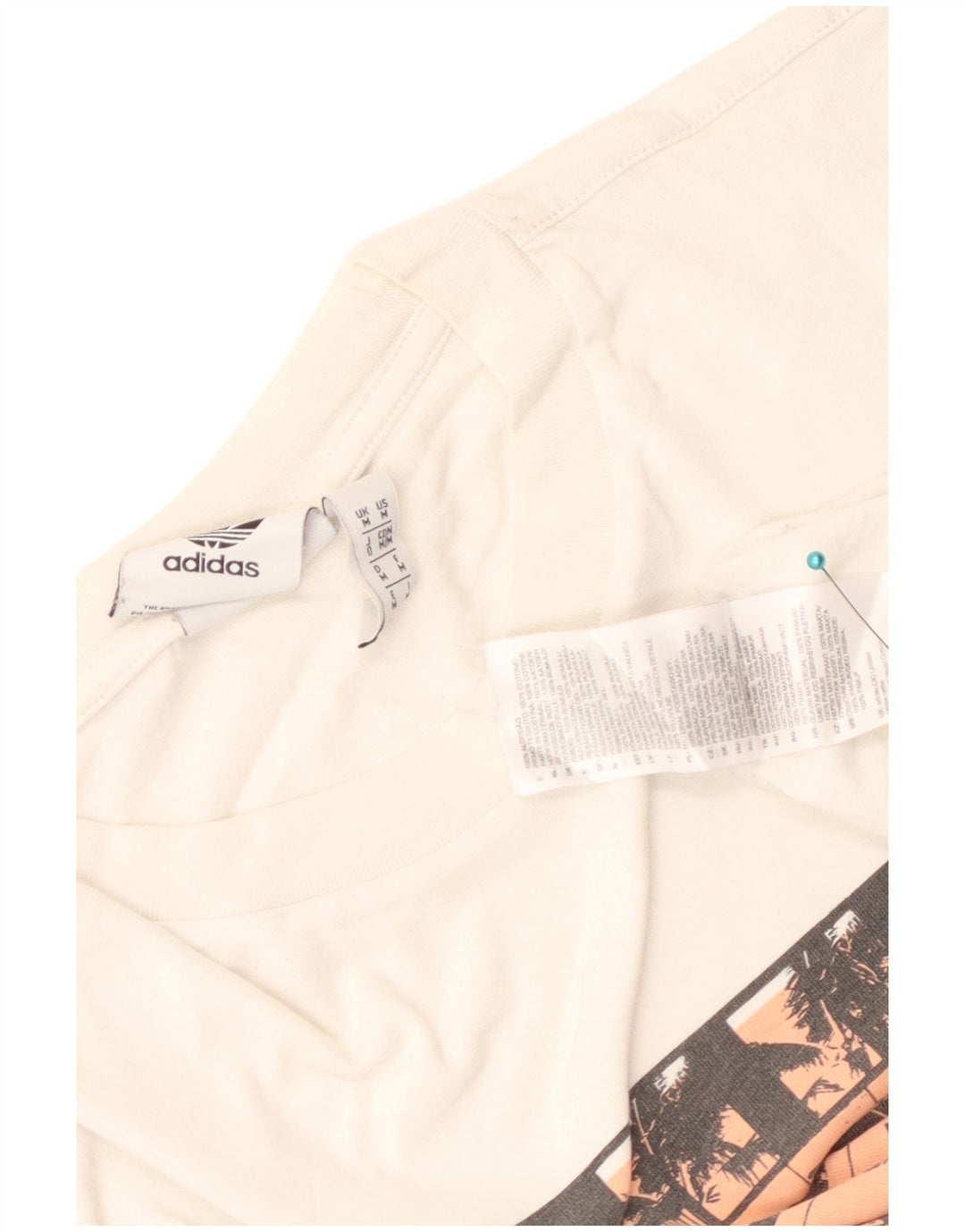 Adidas Grafisk T-shirt top til mænd Medium hvid bomuld
