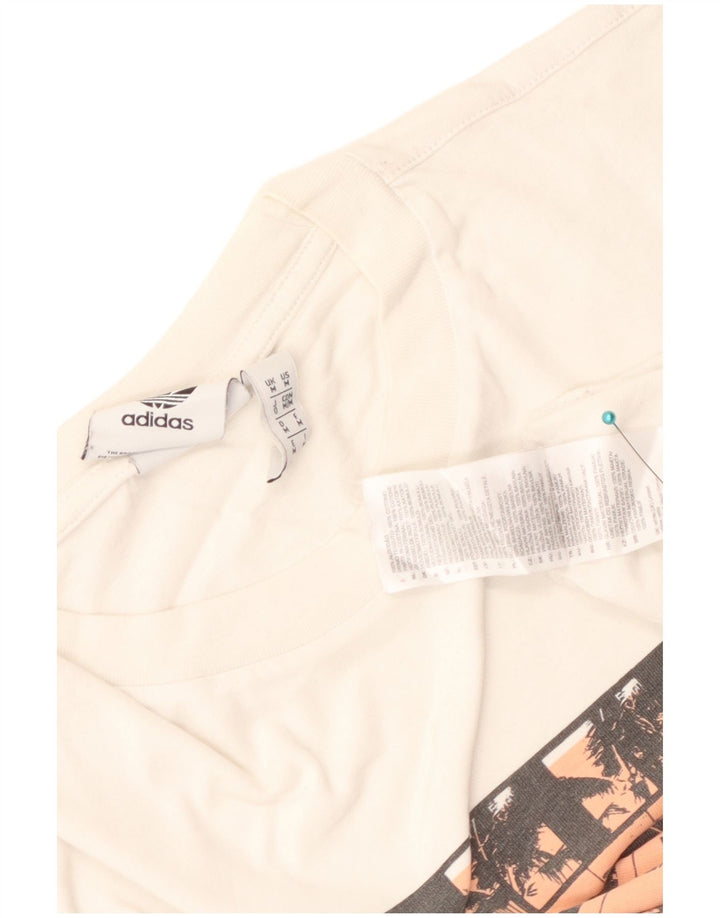Adidas Grafisk T-shirt top til mænd Medium hvid bomuld