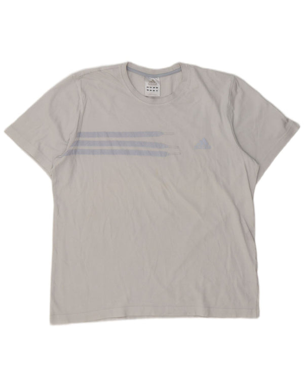 Adidas Mens T-Shirt Top Large Blue Cotton
