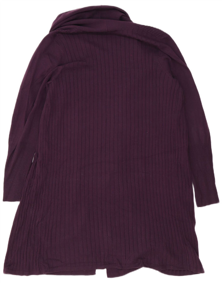 Marks & Spencer Dame Longline Åben Cardigan Sweater UK 16 Large Purple