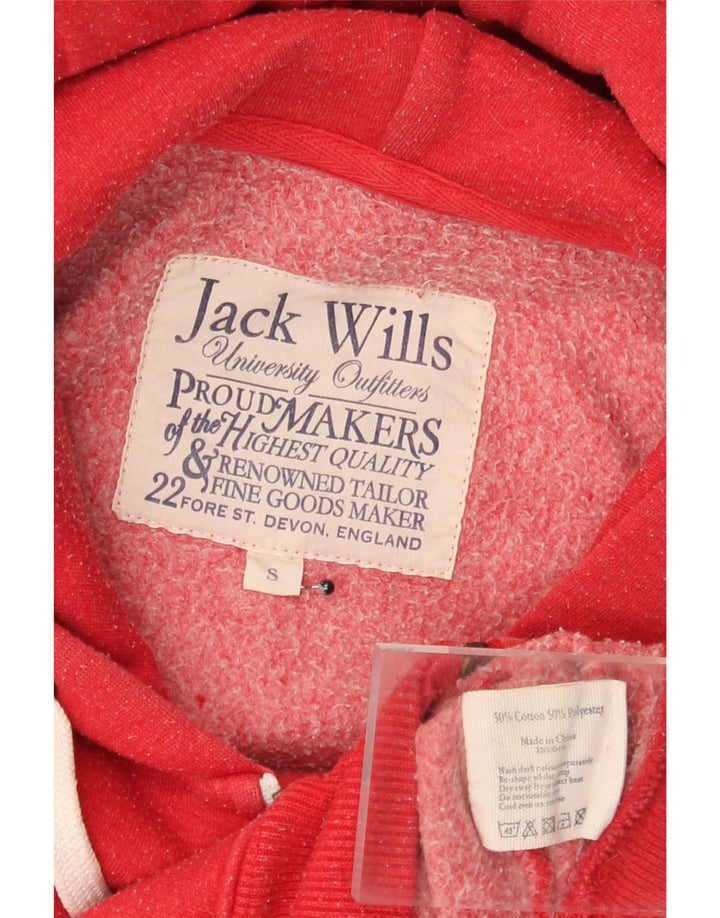 Jack Wills Herre grafisk hættetrøje med lynlås lille rød bomuld