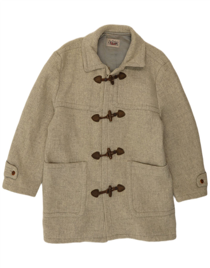 Lynlås Herre Duffle Coat UK 42 XL Grøn Uld