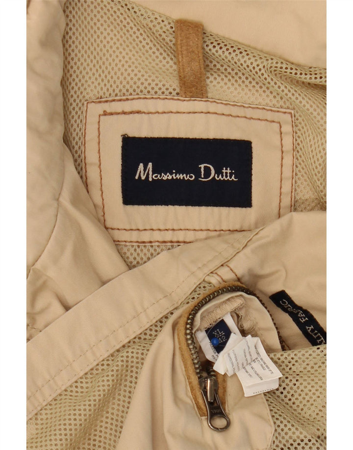 MASSIMO DUTTI Herre Utility Jacket UK 42 XL Beige Bomuld