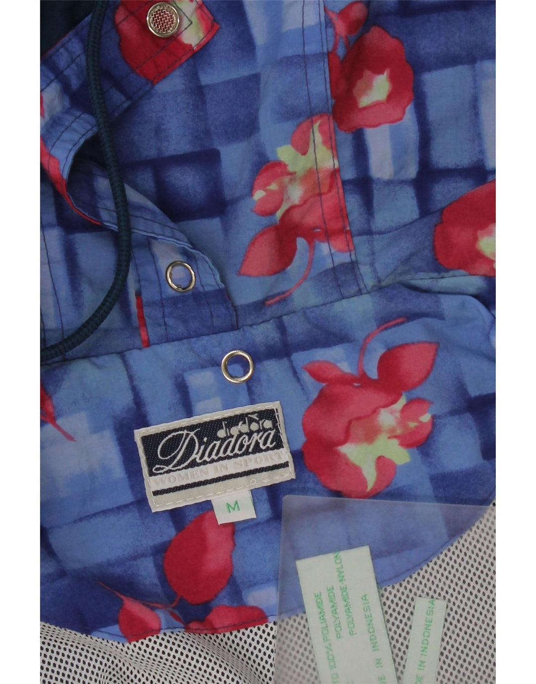 Diadora Dame Oversized Hætte Regnjakke UK 14 Medium Blue Polyamide