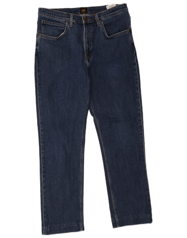 Lee Mens Brooklyn Straight Jeans W34 L29 Blå Bomuld