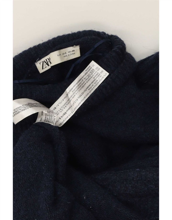 Marks & Spencer Dame Longline Jumper Sweater UK 10 Small Navy B