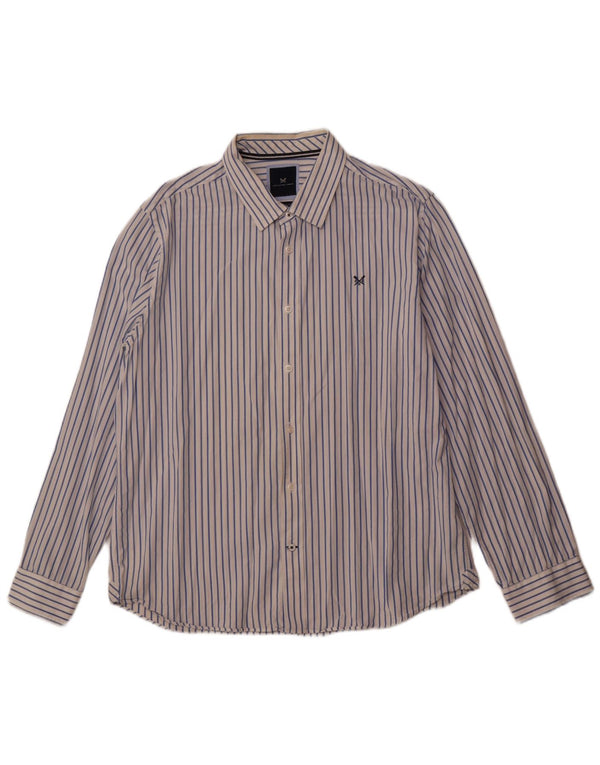 Crew Clothing Herre Slim Fit Shirt 2XL Hvidstribet bomuld