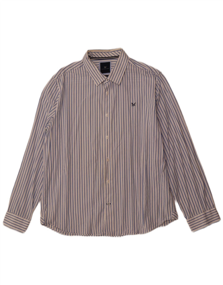 Crew Clothing Herre Slim Fit Shirt 2XL Hvidstribet bomuld