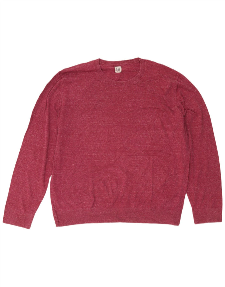 Gap Herre Crew Neck Jumper Sweater XL Rød Flecked Bomuld