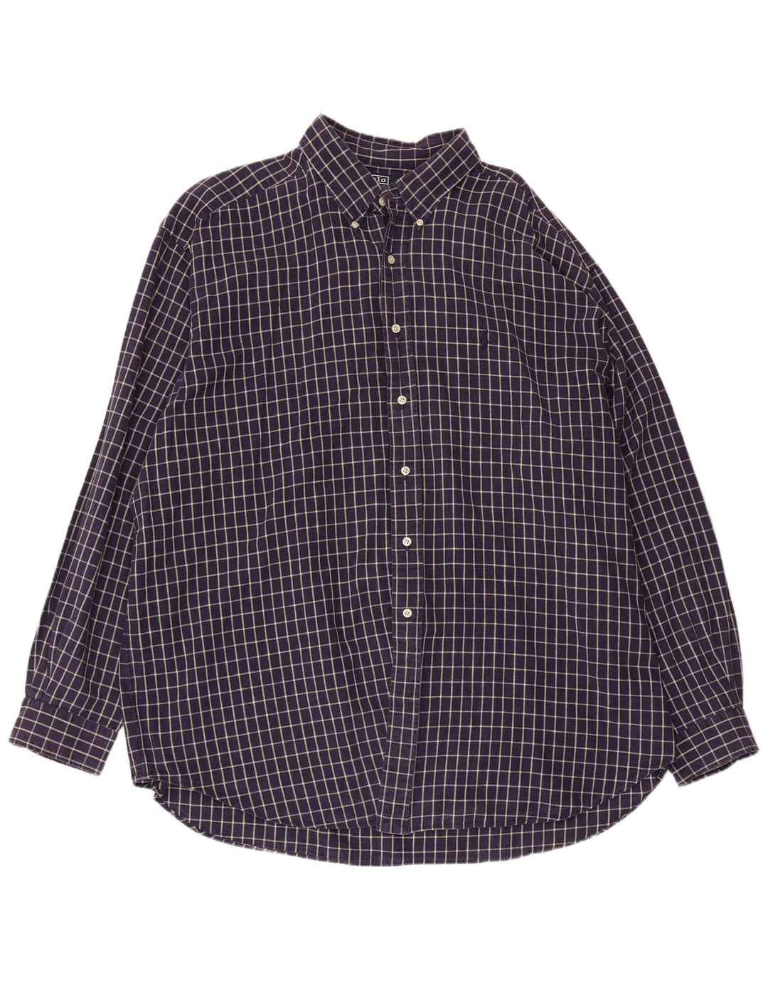 POLO RALPH LAUREN Blaire skjorte herre 2XL marineblå ternet bomuld