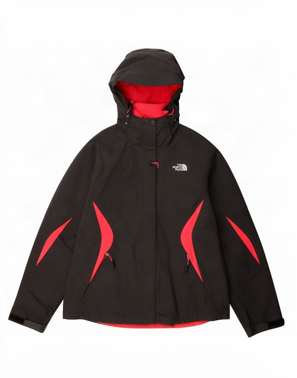 The North Face Womens Hyvent Rain Jacket UK 14 Medium Grey Colourblock
