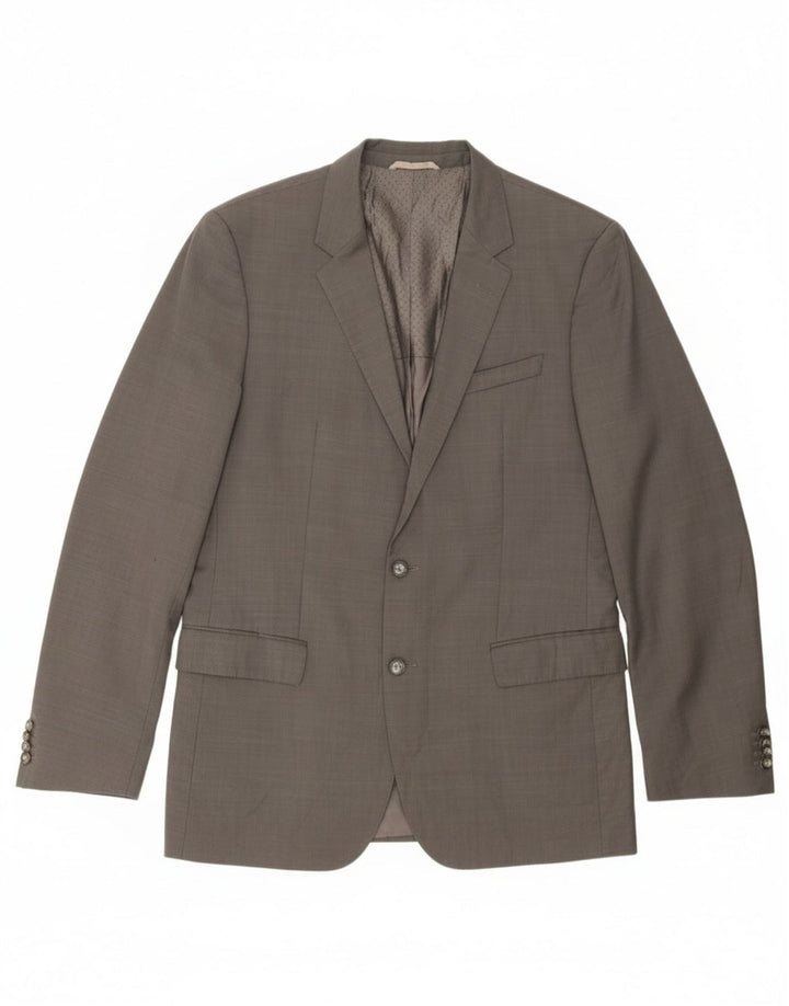 Hugo Boss Herre Longline 2-knaps blazerjakke UK 42 XL Grå Uld