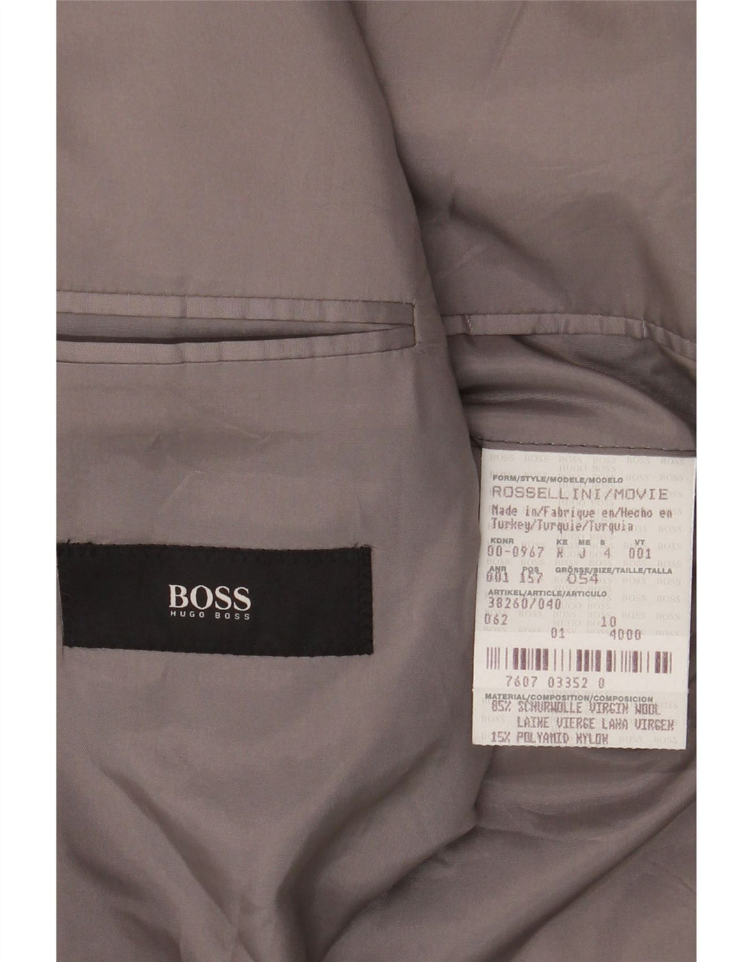 HUGO BOSS Herre 3-knaps blazerjakke EU 54 2XL Sort nålestribe