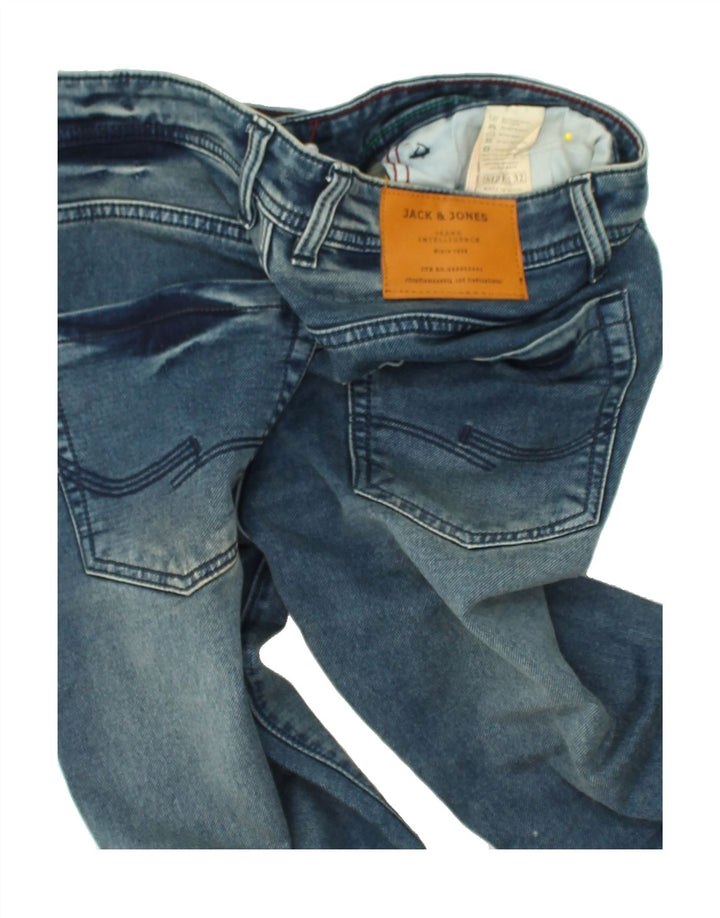 JACK & JONES Mens Slim Cropped Jeans W32 L26 Blue Cotton | Vintage Jack & Jones | Thrift | Second-Hand Jack & Jones | Used Clothing | Messina Hembry 
