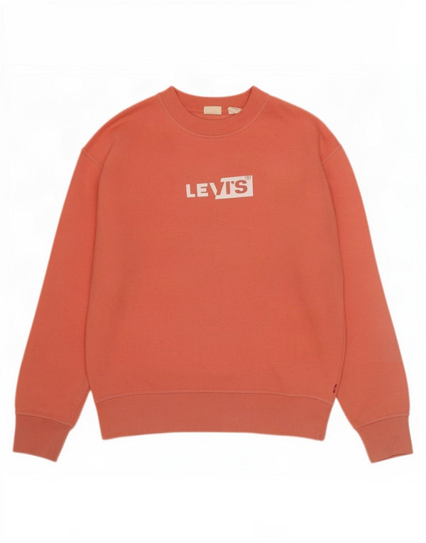Levi's Kvinders Grafisk Oversized Sweatshirt Jumper UK 6 XS Pink Bomuld