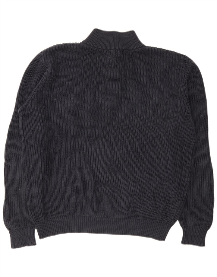 L.L.Bean Herre Button Neck Sweater Stor Marineblå Bomuld