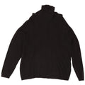Marks & Spencer Dame Roll Neck Jumper Sweater UK 22 3XL Sort Viscose