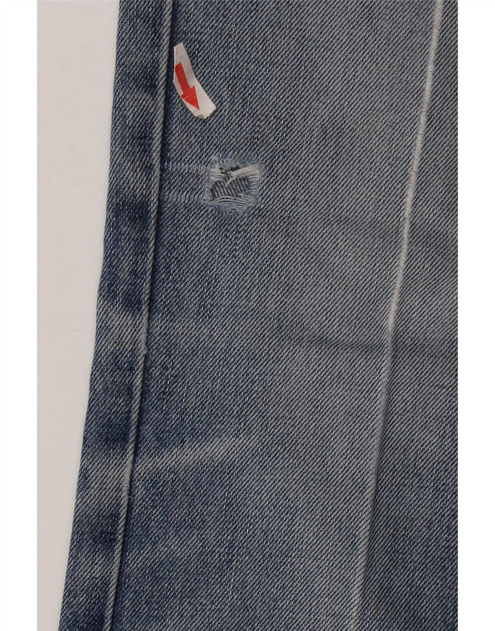 Levi's Dame Distressed Straight Jeans W28 L32 Blå Bomuld