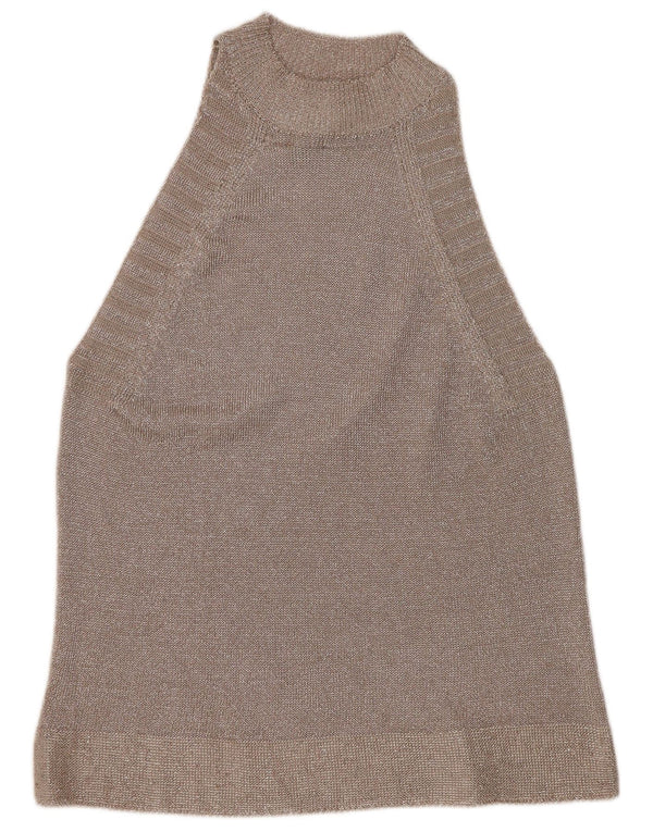 Topshop Dame Halter Top UK 12 Medium Sølv