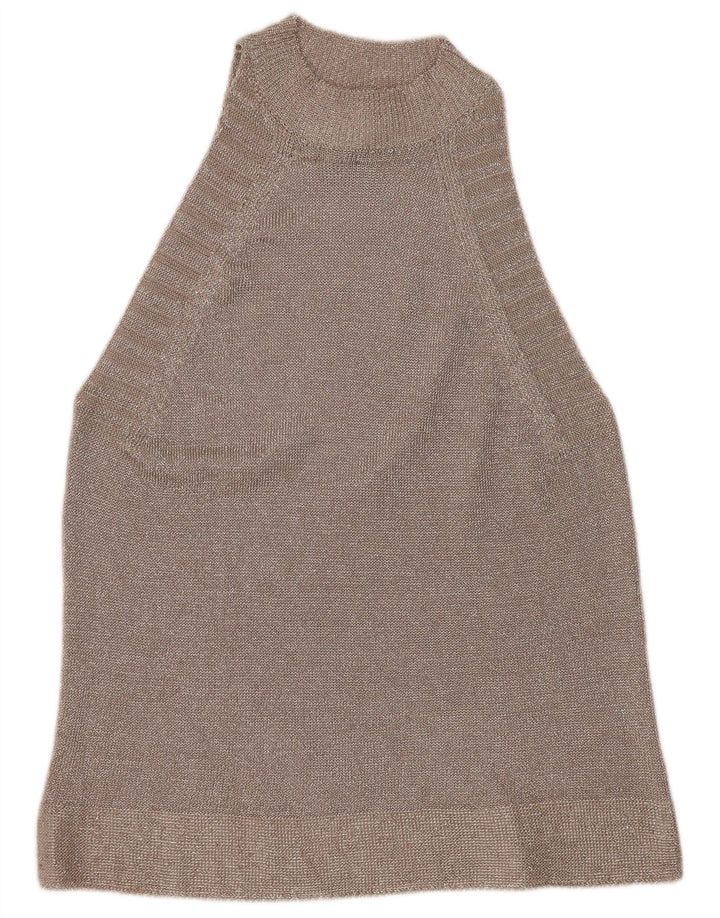 Topshop Dame Halter Top UK 12 Medium Sølv