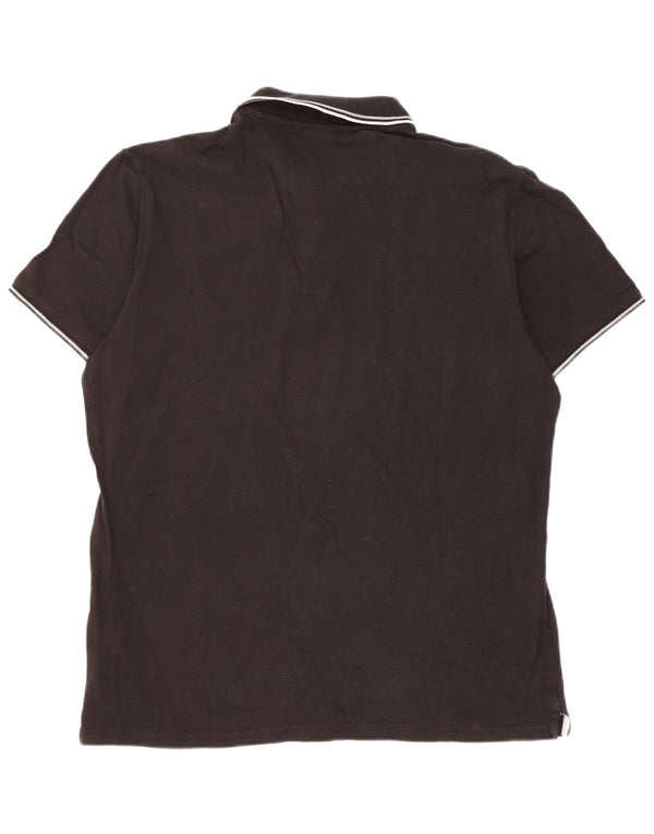 Champion Herre kortærmet poloshirt XL sortstribet bomuld