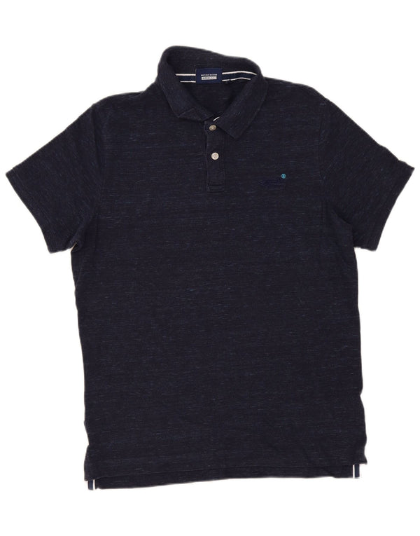 Superdry Regular Fit Polo Shirt 2XL Marineblå Flecked Bomuld