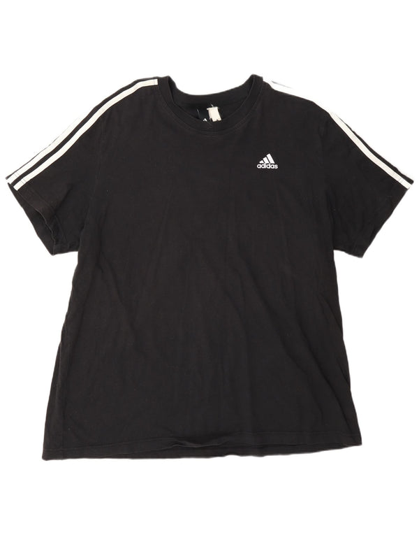 Adidas Herre T-Shirt Top 2XL Sort Bomuld