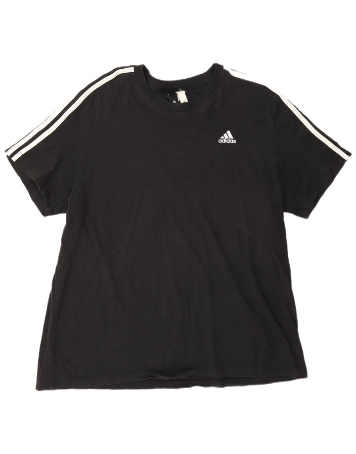 Adidas Herre T-Shirt Top 2XL Sort Bomuld
