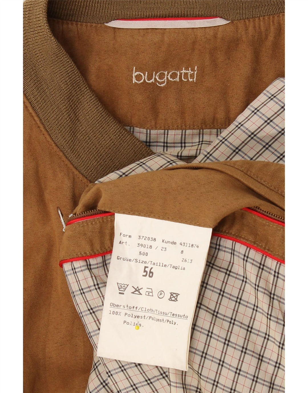 BUGATTI Mens Suede Bomber Jacket IT 56 3XL Brown Polyester Vintage Bugatti and Second-Hand Bugatti from Messina Hembry 