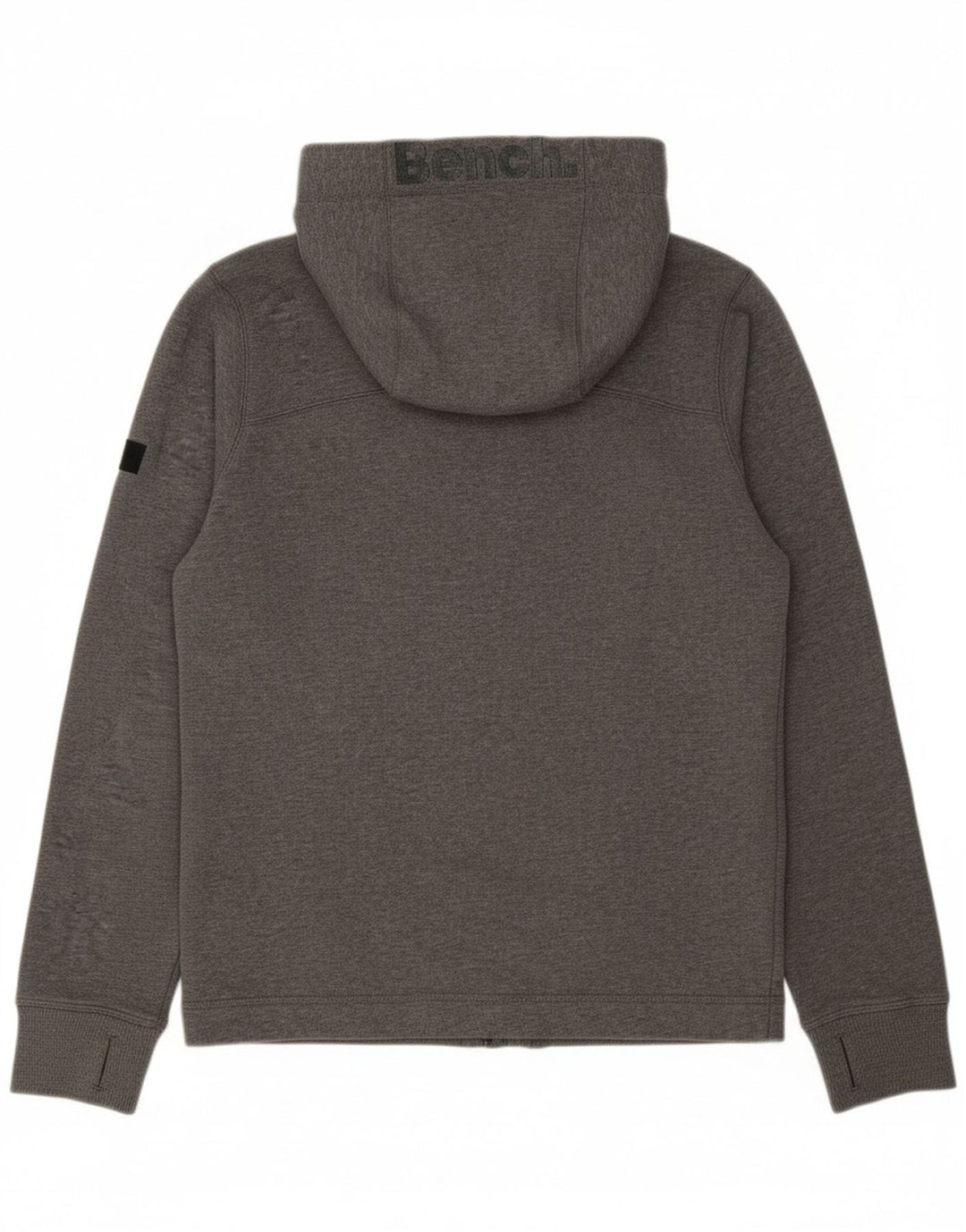 BENCH Mens Zip Hoodie Sweater Small Grey Cotton