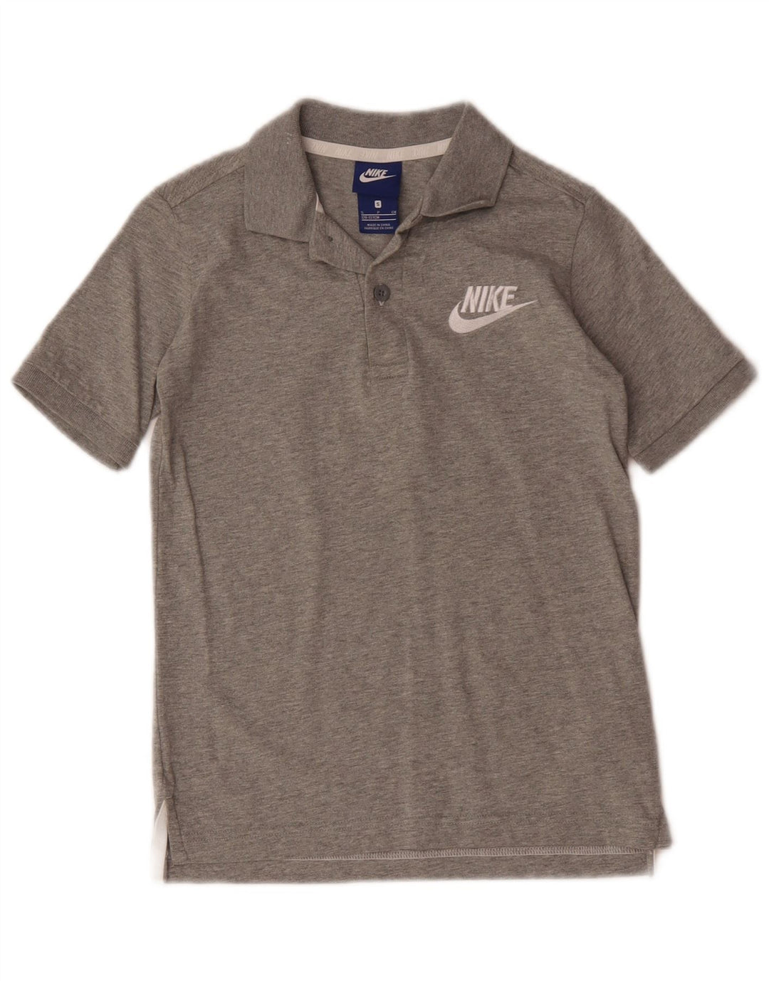 Nike drenge poloskjorte 8-9 år lille grå flækket bomuld