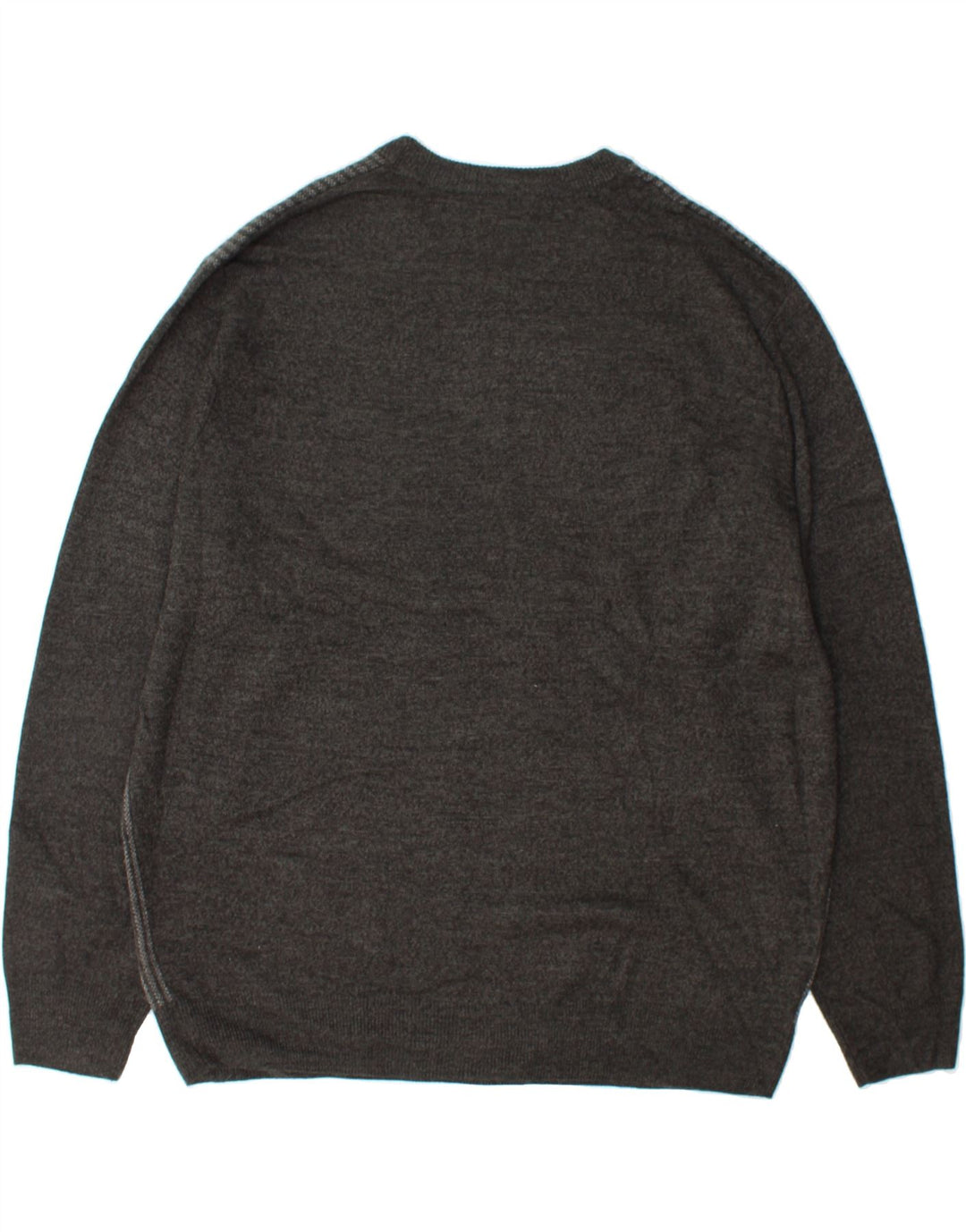 DOCKERS Herre rund hals sweater 2XL grå stribet akryl